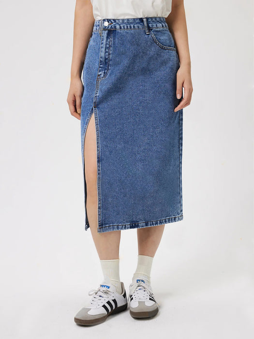 Women Clothing High Waist Sheath Split Denim Skirt