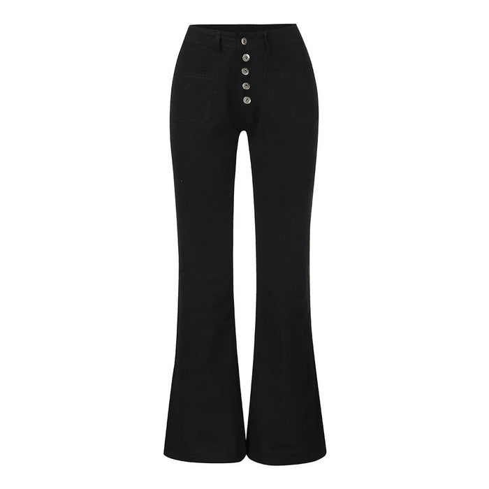 Port Bell Bottom Pants High Elastic Women Jeans