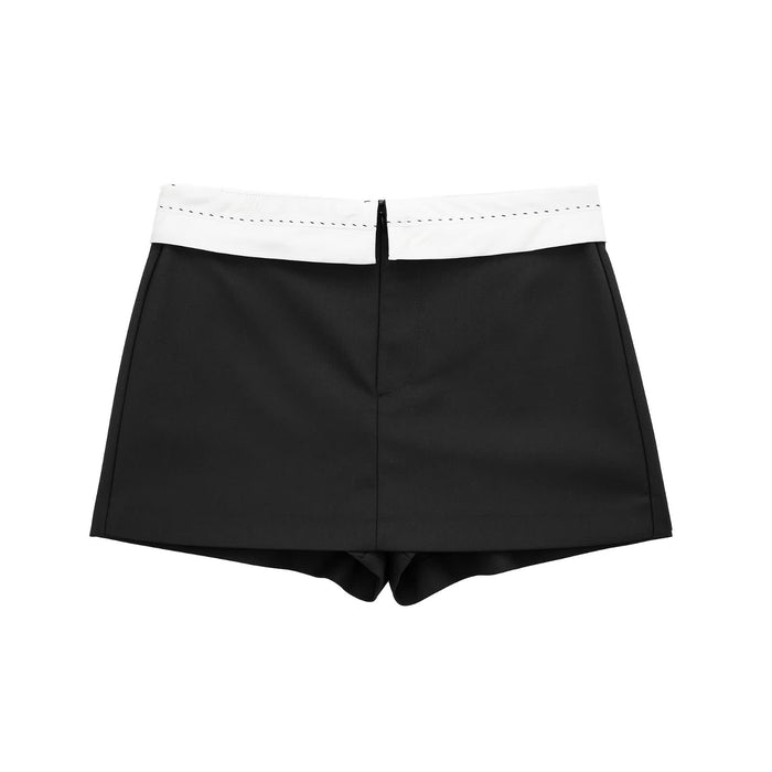 Autumn Women Clothing Black Casual Shorts Skort