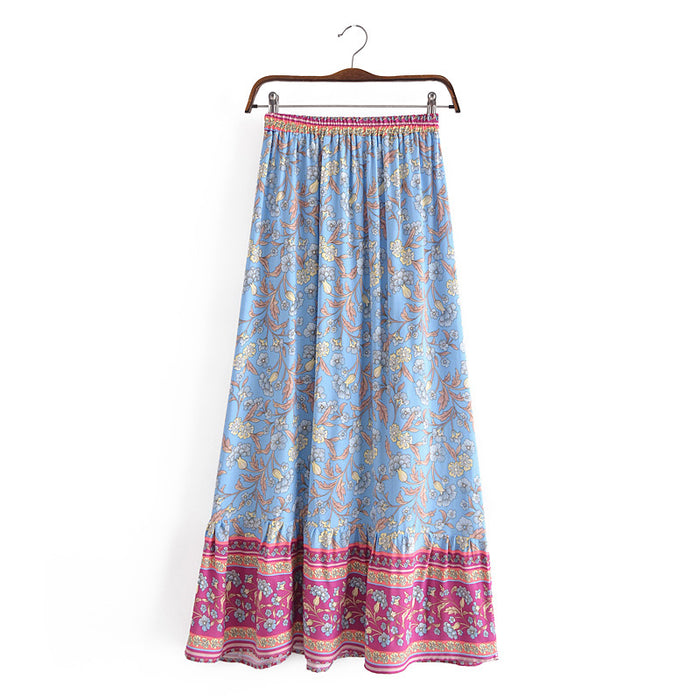 Bohemian Rayon Positioning Women Printed Wear Skirt