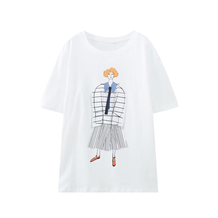 Women Clothing Spring Girl Printed T shirt