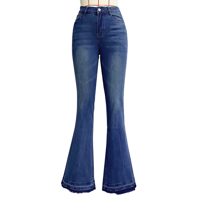 Women Jeans Slim Fit Stretchy Burr Flared Pants Women