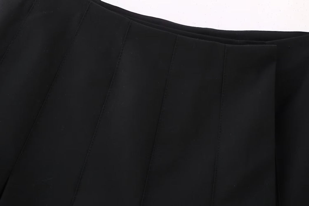 Winter High Waist Show Thin Black Pleated Skirt Skirt Women