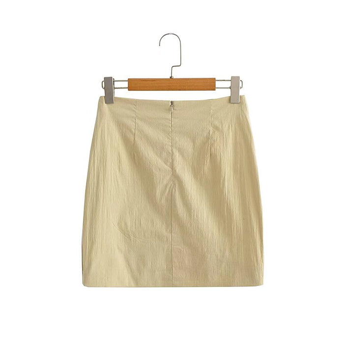 Women Summer Solid Hip Skirt