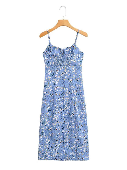 Summer Women Clothing Retro Floral Print Dress