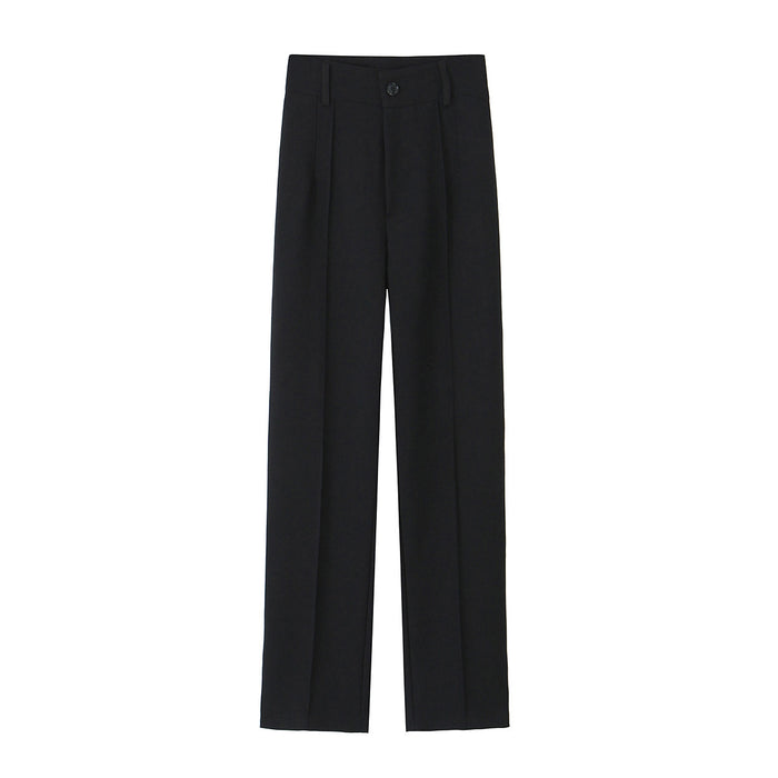 Spring Women Clothing Button Pleated Casual Pants Women