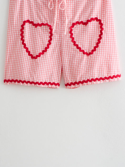 Spring Women Clothing Street Casual Heart Shaped Multi Part Shorts