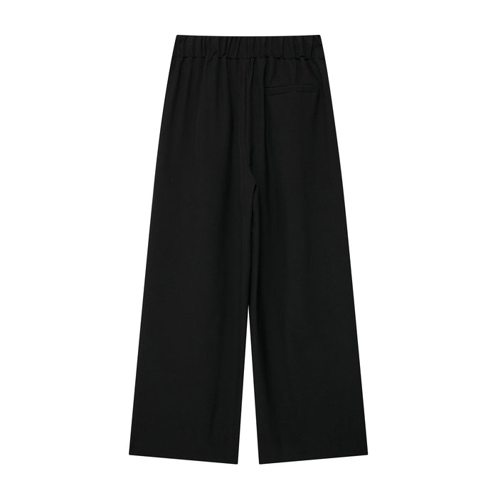 Women Clothing Summer All Match Stretch Waist Casual Wide Leg Pants