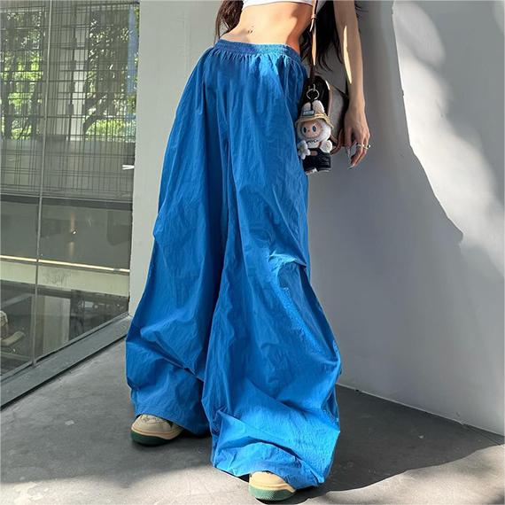 Solid Color Niche Slightly Spicy Pocket Design Mid Waist Long Pants Women Summer