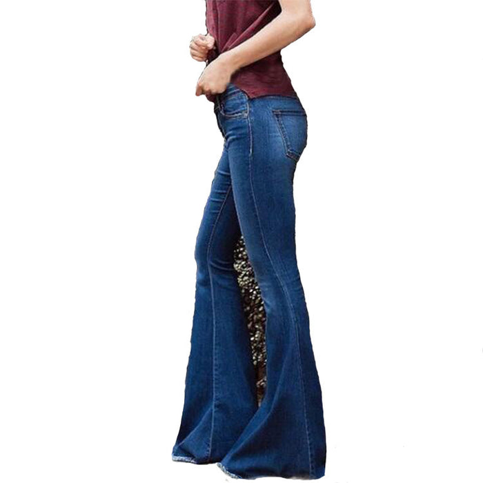 Women Jeans Slim Fit Tassel Flared Jeans Women Trousers