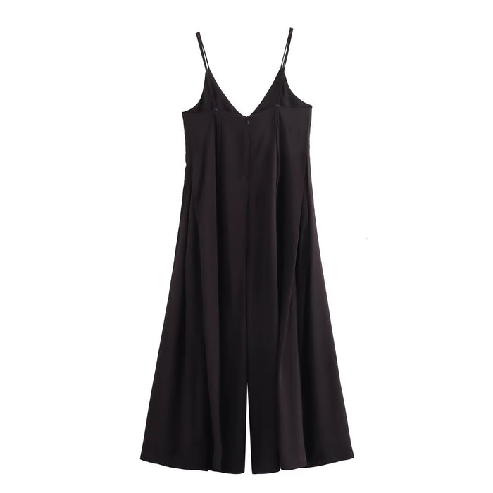 Summer Women Clothing V neck Strap Backless Jumpsuit