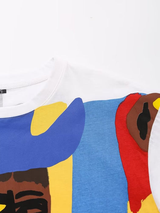 Summer Print Short Sleeve T shirt Loose Casual Shirt Women