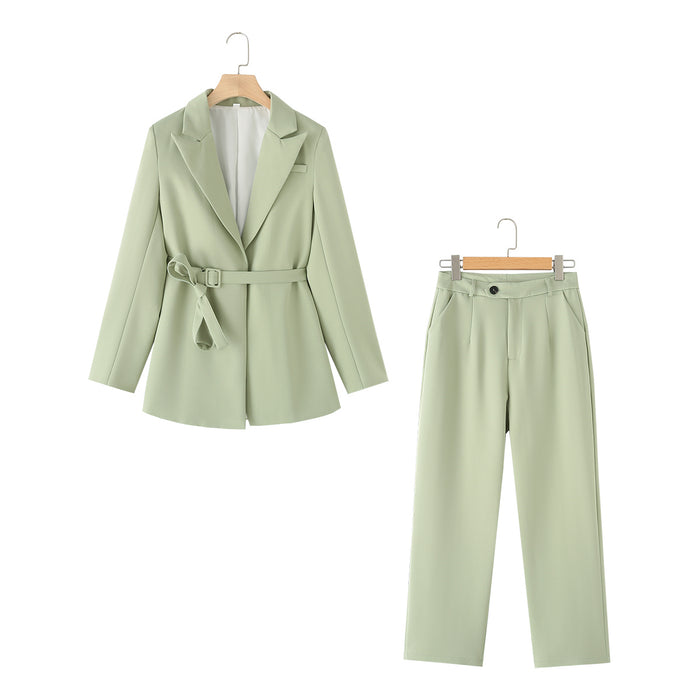 Women Casual Blazer Long Sleeve Pants Two Piece Set