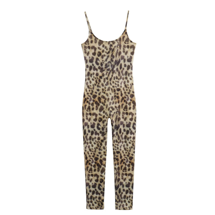 Summer Women Clothing Animal Print Long Jumpsuit