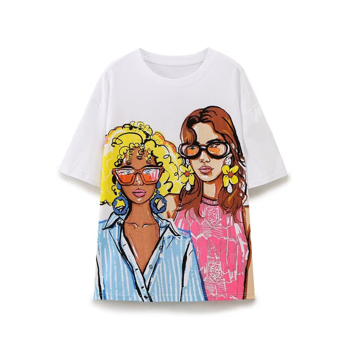 Summer Women Round Neck All Matching Printed T shirt