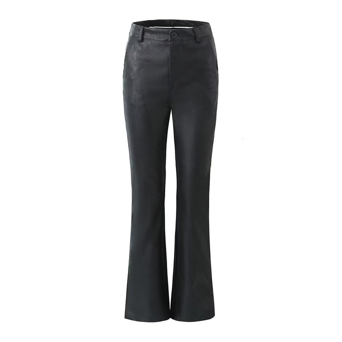 Women French High Waist Loose Slim Fit Wide Legged Pants All Match Casual Micro Pull Mop Trousers