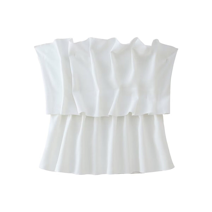 Tube Top Bud Pleated Summer Niche Design Wrap Inner Wear Outer Wear Top