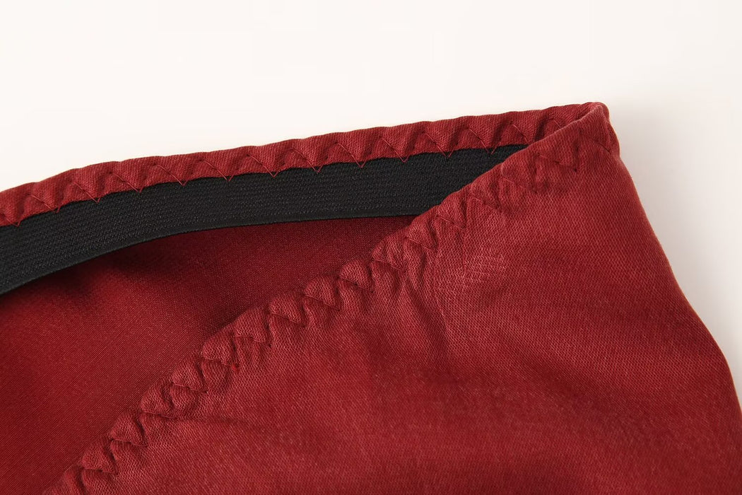 Women Clothing Silk Satin Textured Midi Skirt