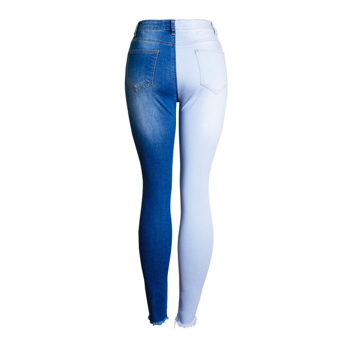 Skinny Pants Women Stretch Slim-Fitting Patchwork Color Matching Pencil Pants Women