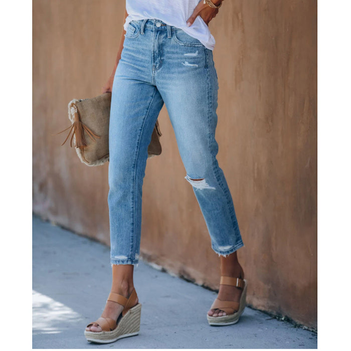 Ladies Jeans Ripped Slimming Women Jeans Women Pants Sub Library