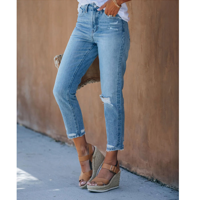 Ladies Jeans Ripped Slimming Women Jeans Women Pants Sub Library