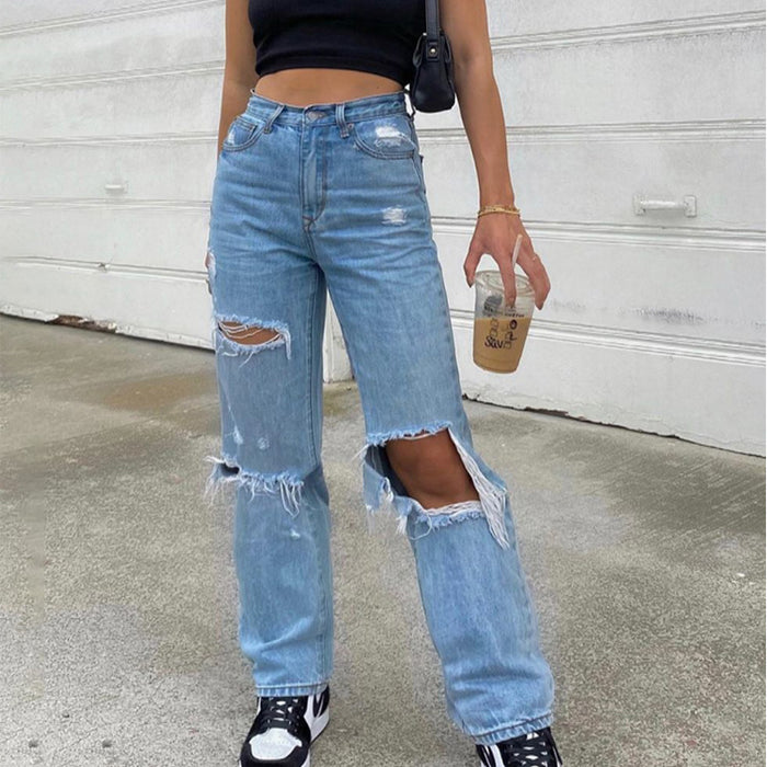 Women Jeans Trousers Ripped Slimming Women Jeans Trousers