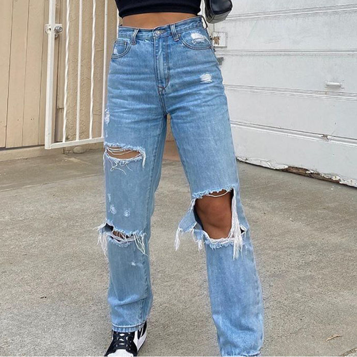 Women Jeans Trousers Ripped Slimming Women Jeans Trousers