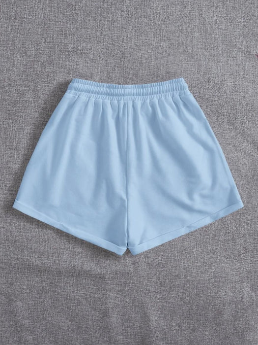 Drawstring Pocketed Elastic Waist Shorts