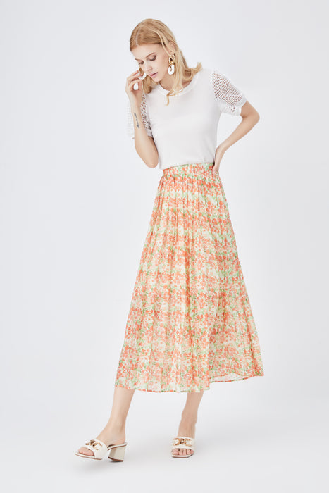 Fashionable Floral Skirt Women Summer Western Youthful-Looking Women Floral A- line Skirt Women Skirt