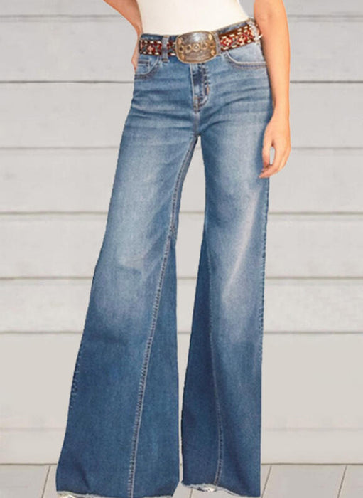 High Waist Retro Slim Wide-Leg Jeans for Women