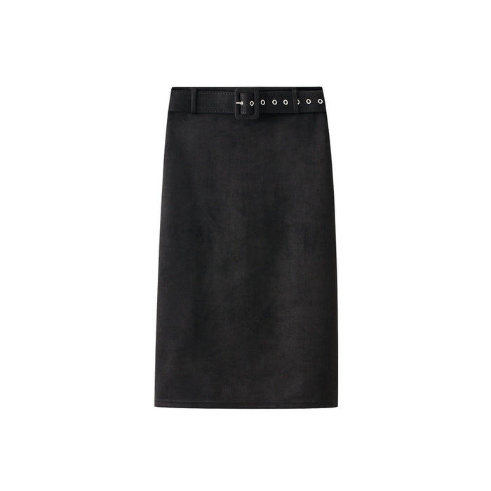 Skirt Women High Waist A line Sheath Skirt Mid Length Back Slit Straight Skirt