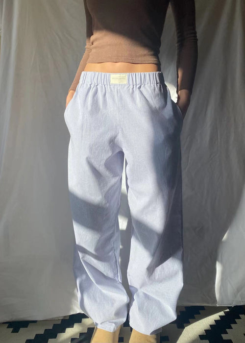 Casual Striped Cotton Casual Trousers Striped Printed Wide Leg Trousers