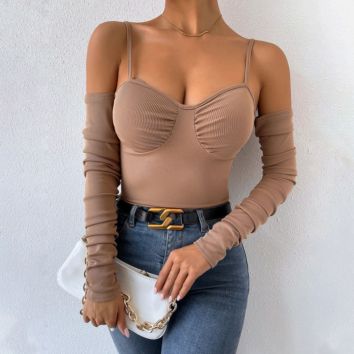 Women Clothing Summer Sexy Bra Backless off-the-Shoulder Strap Vest Inner Match Women Outerwear Top