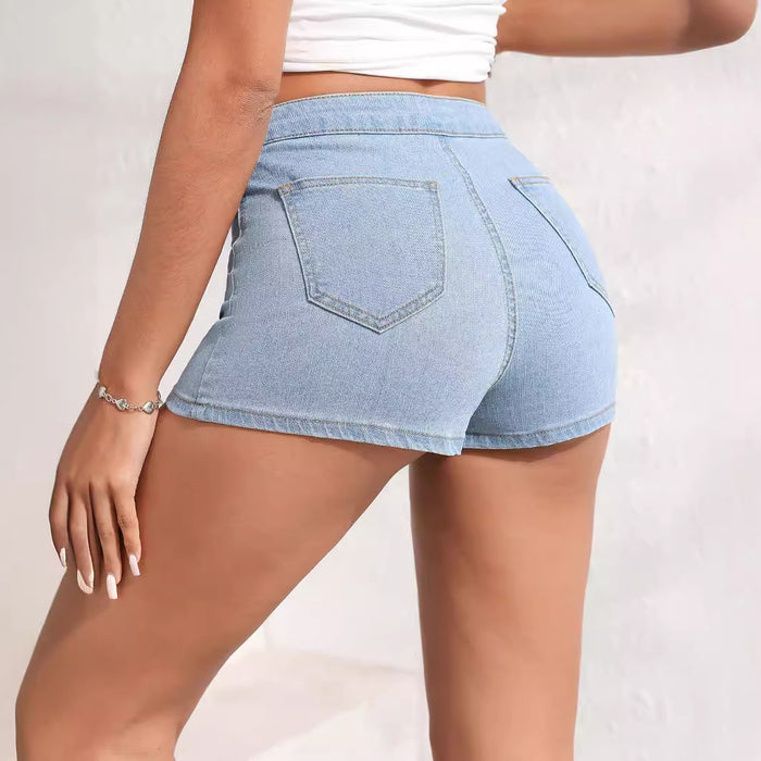 Basic Women Denim High Elastic Shorts Flattering Summer Summer Comfort Casual