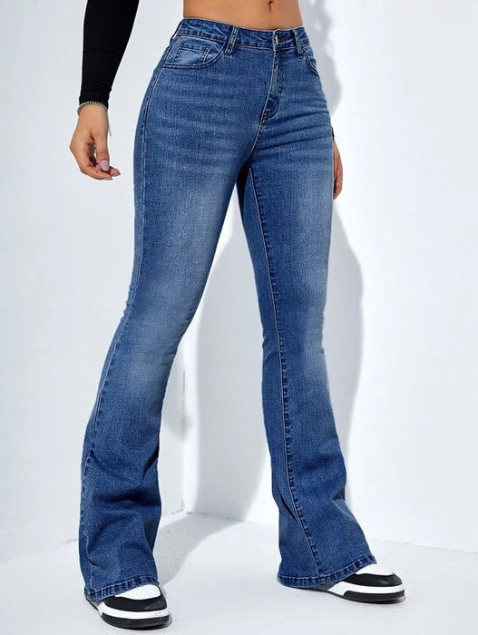 Jeans Women High Waist Slim Fit Popular Stretch Bootcut Pants