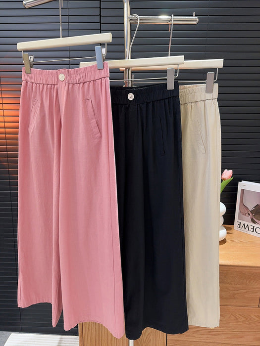 Raspberry Powder Yamamoto Pants Women Summer Pants Loose Drooping Lazy Ice Silk Cotton Linen Wide Leg Casual Pants