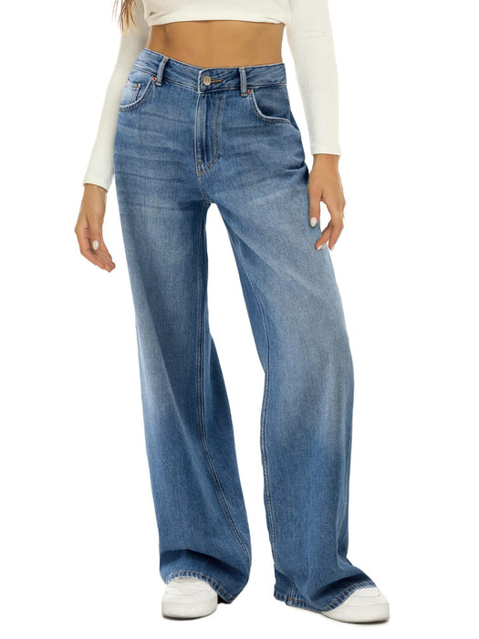 Horse Riding Loose Wide Leg Jeans Women