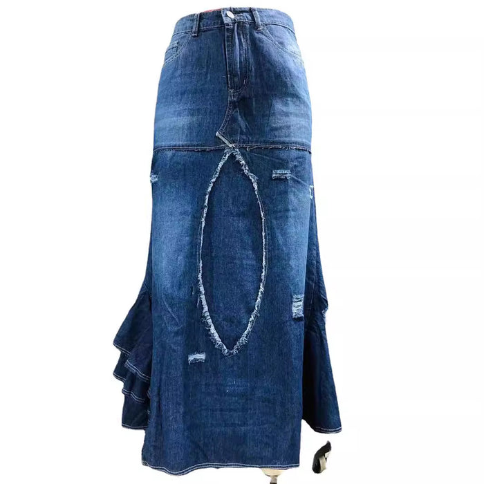 Spring Autumn Large Skirt Maxi Week Stylish Comfortable Casual Irregular Asymmetric Skirt Women Clothing
