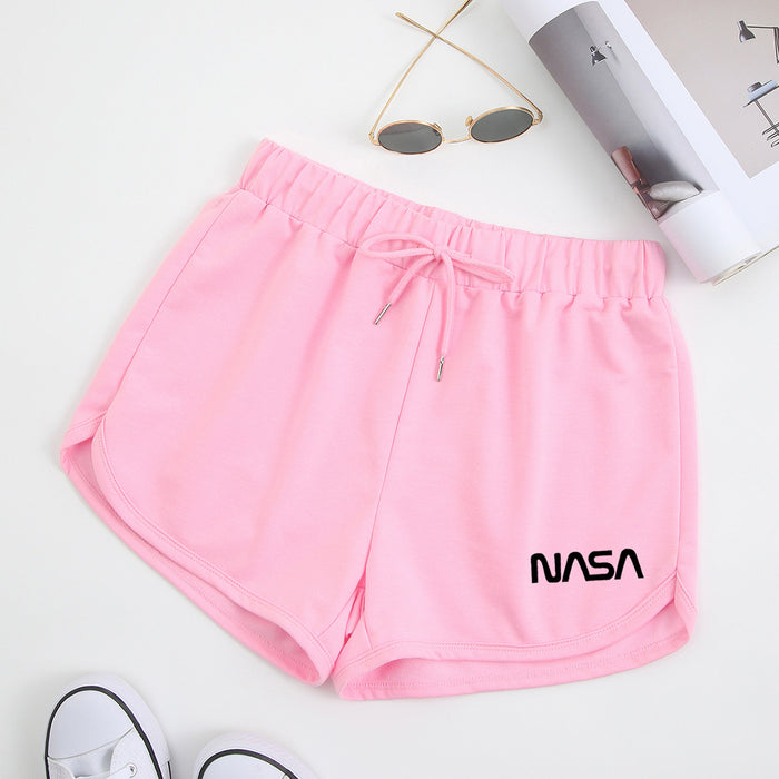 Summer Women Shorts Fashionable Sports Casual Simple Pants Nasa Letter Graphic Printing