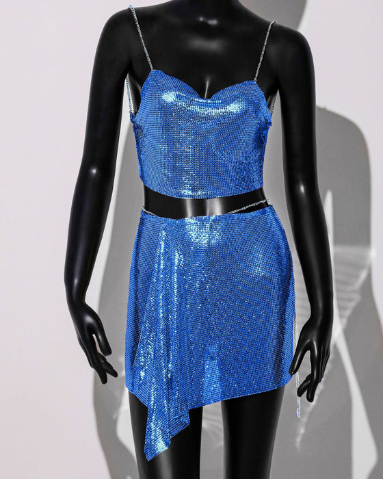 Outfit Skirt Metal Sequ Sling Skirt Set Sexy Sexy Two Piece Set Women