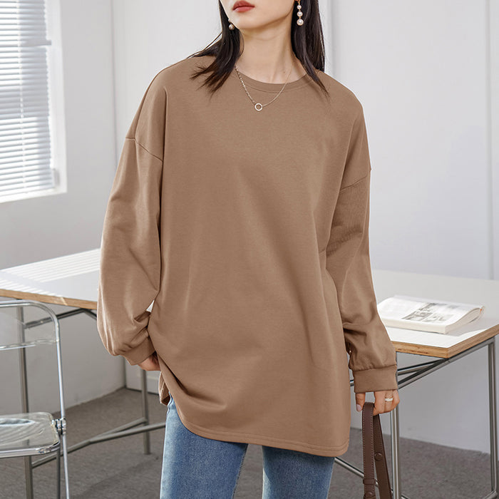 Autumn Winter Women Bottoming Loose Mid Length Sweater Women Casual Coat Spring