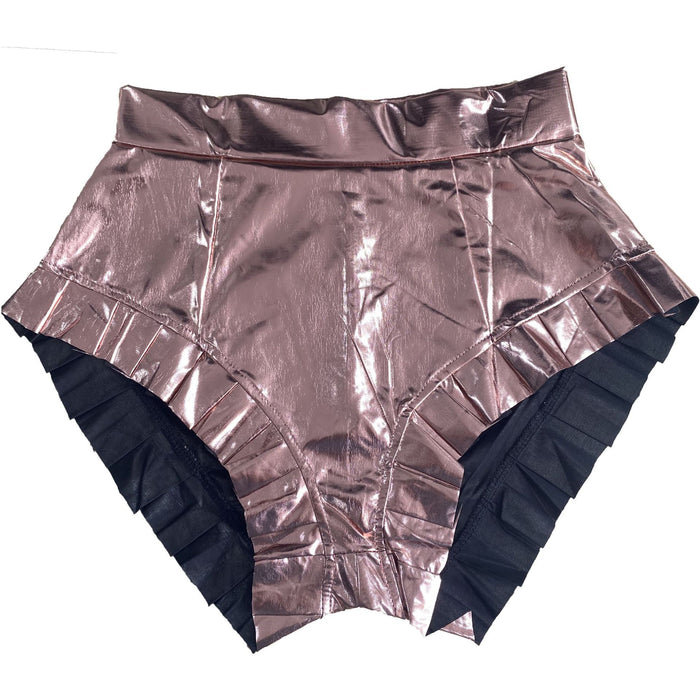 Women Clothing Sexy Hot Pants Pleated Ruffled Glossy Sexy Shorts Nightclub Uniforms