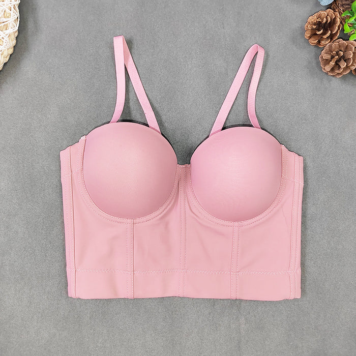 plus Size Slip Top Underwear-Free Sexy Top Women Short Exposed Cropped Sexy Boning Corset Tube Top Solid Color