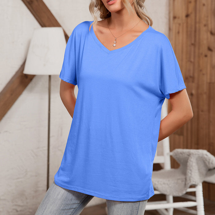 Summer Women Clothing round Neck Loose Casual Short Sleeve T Shirt Top Women