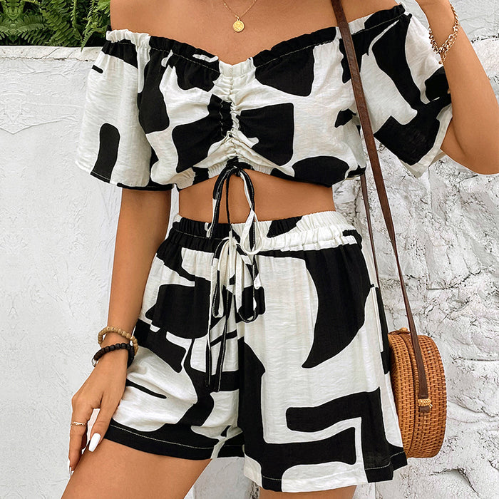 Summer Women Sexy Shorts Suit Two Piece Set