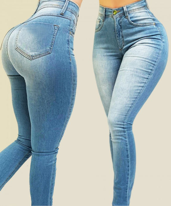 High Waist Stretch Slim Fit Skinny Pants Shaping Jeans