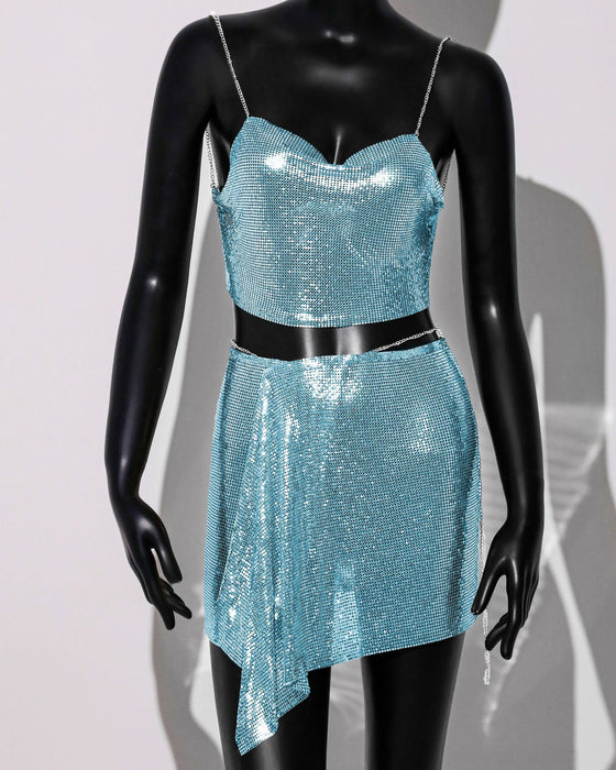 Outfit Skirt Metal Sequ Sling Skirt Set Sexy Sexy Two Piece Set Women