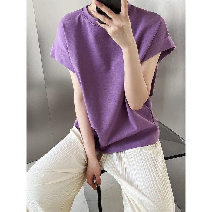 Profile Right Angle Shoulder Short Sleeved T Shirt Women Summer Loose Design Batwing Sleeve T Shirt Top