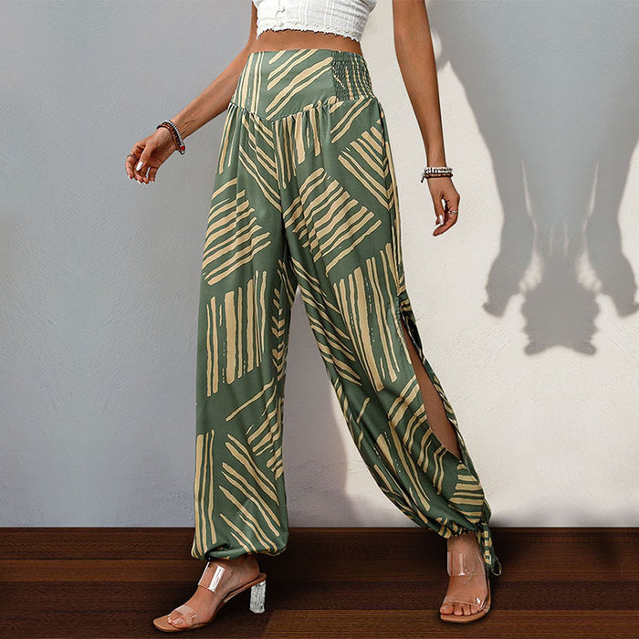 Summer Women Split Bohemian Skinny Pants