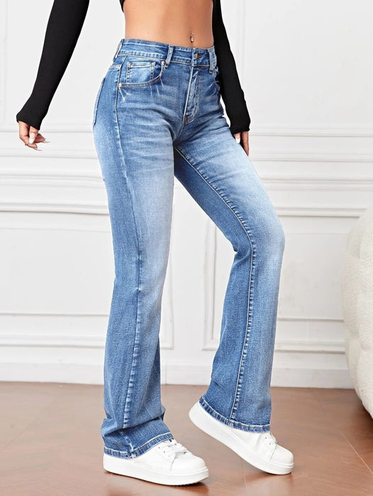 Stretch Jeans Women Office Trousers Washed Stretch Jeans